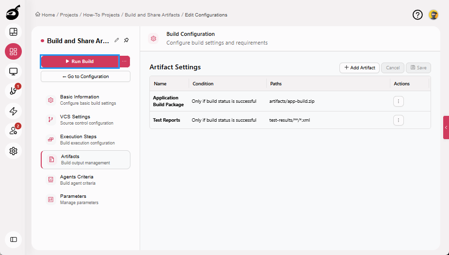 how-to-artifacts-run-build-button