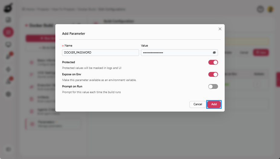 how-to-docker-add-paramter-password-add-button