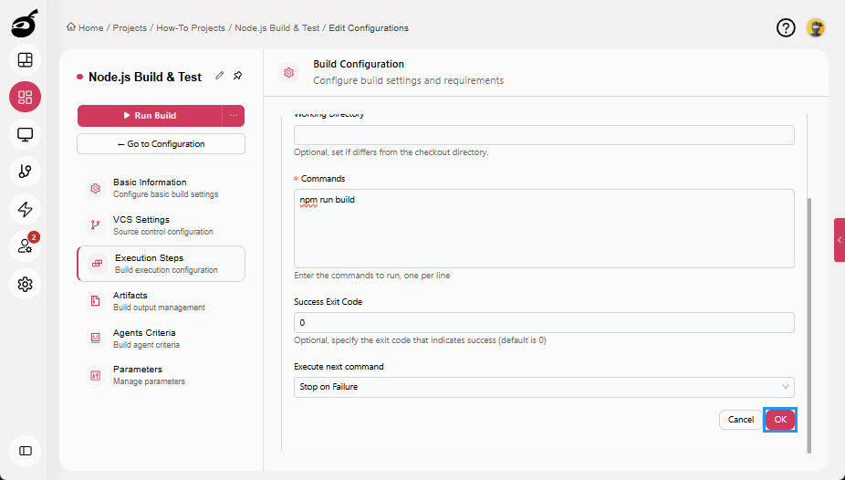 how-to-node-build-add-execution-step-ok-button