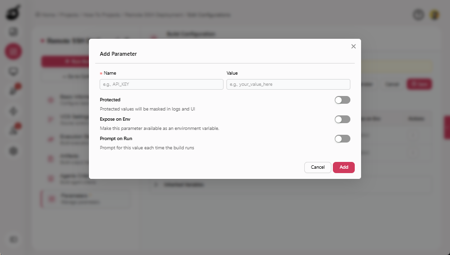 how-to-ssh-password-host-add-paramter-page